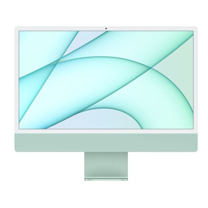 Apple iMac (Retina 4.5K, 24" 2021, 2 TBT3 + 2 USB-C, M1) 256GB Green — imagine produs
