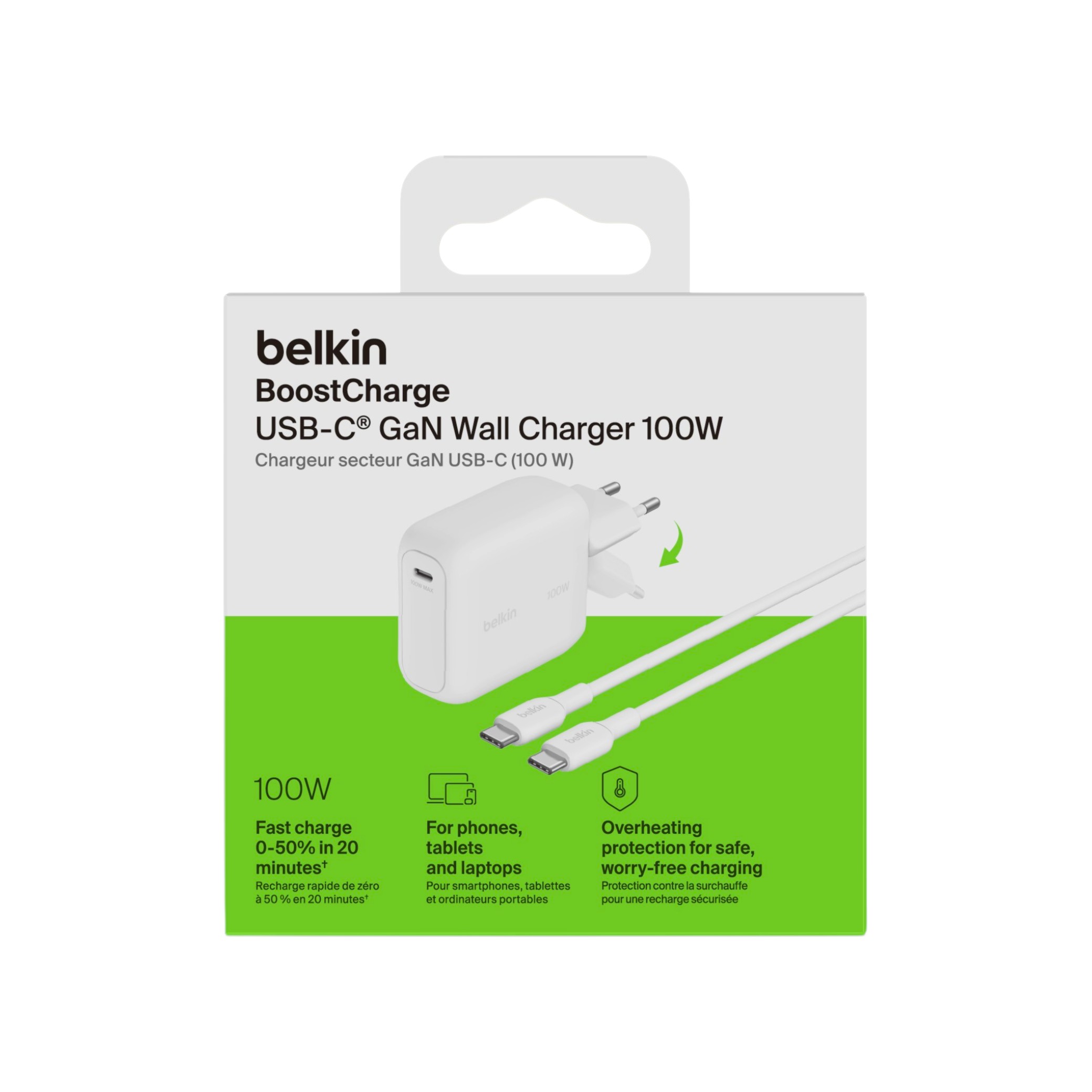 Belkin BoostCharge 100 W retail package with 1.5 m cable
