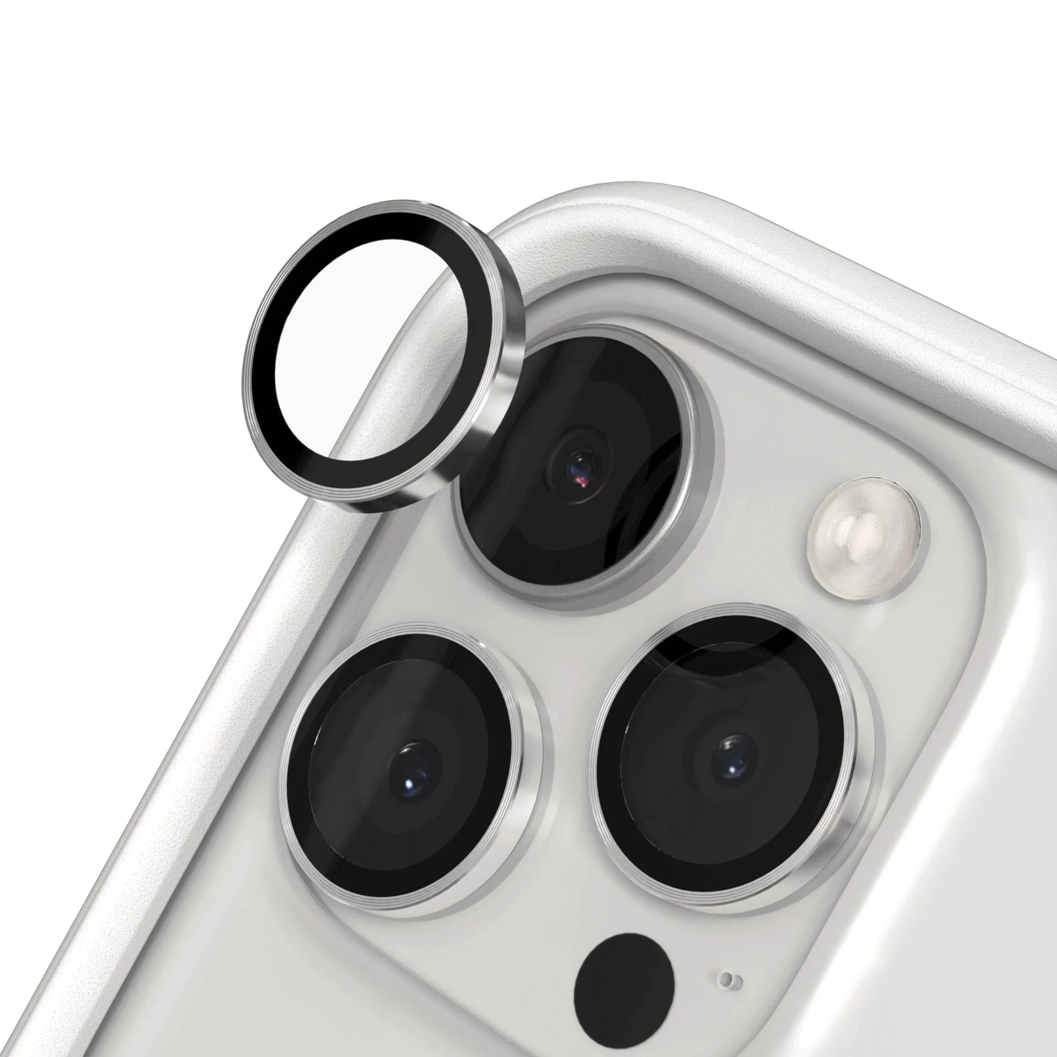 Protecție lentile cameră RHINOSHIELD pentru iPhone 16 Pro / iPhone 16 Pro Max, argintiu