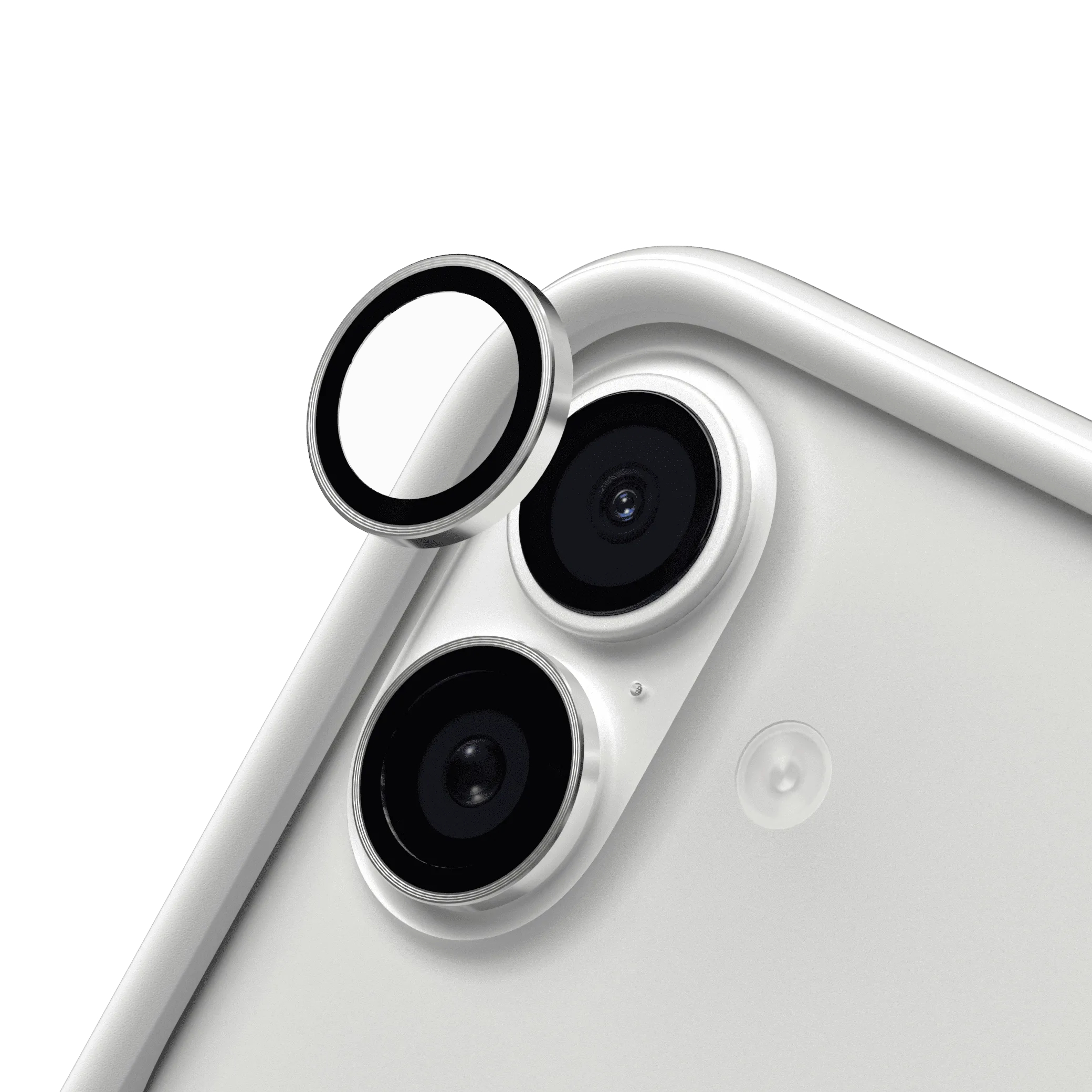 Protecție lentile cameră RHINOSHIELD pentru iPhone 16 / iPhone 16 Plus / iPhone 17, argintiu