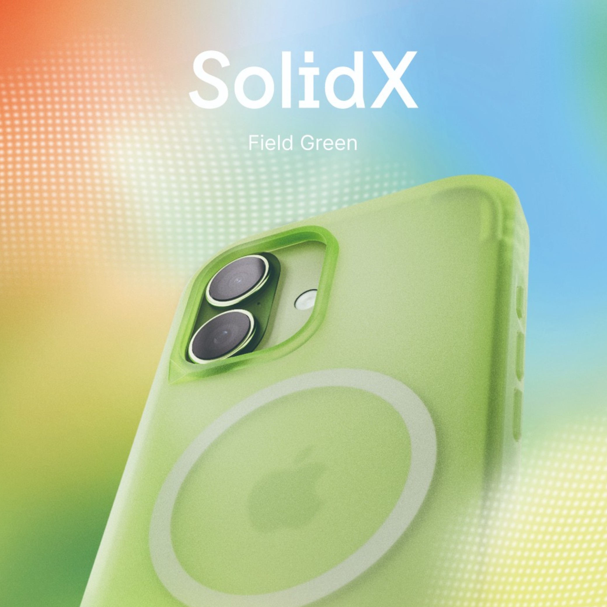 Husă RHINOSHIELD SolidX MagSafe pentru iPhone 17, verde de pajiște
