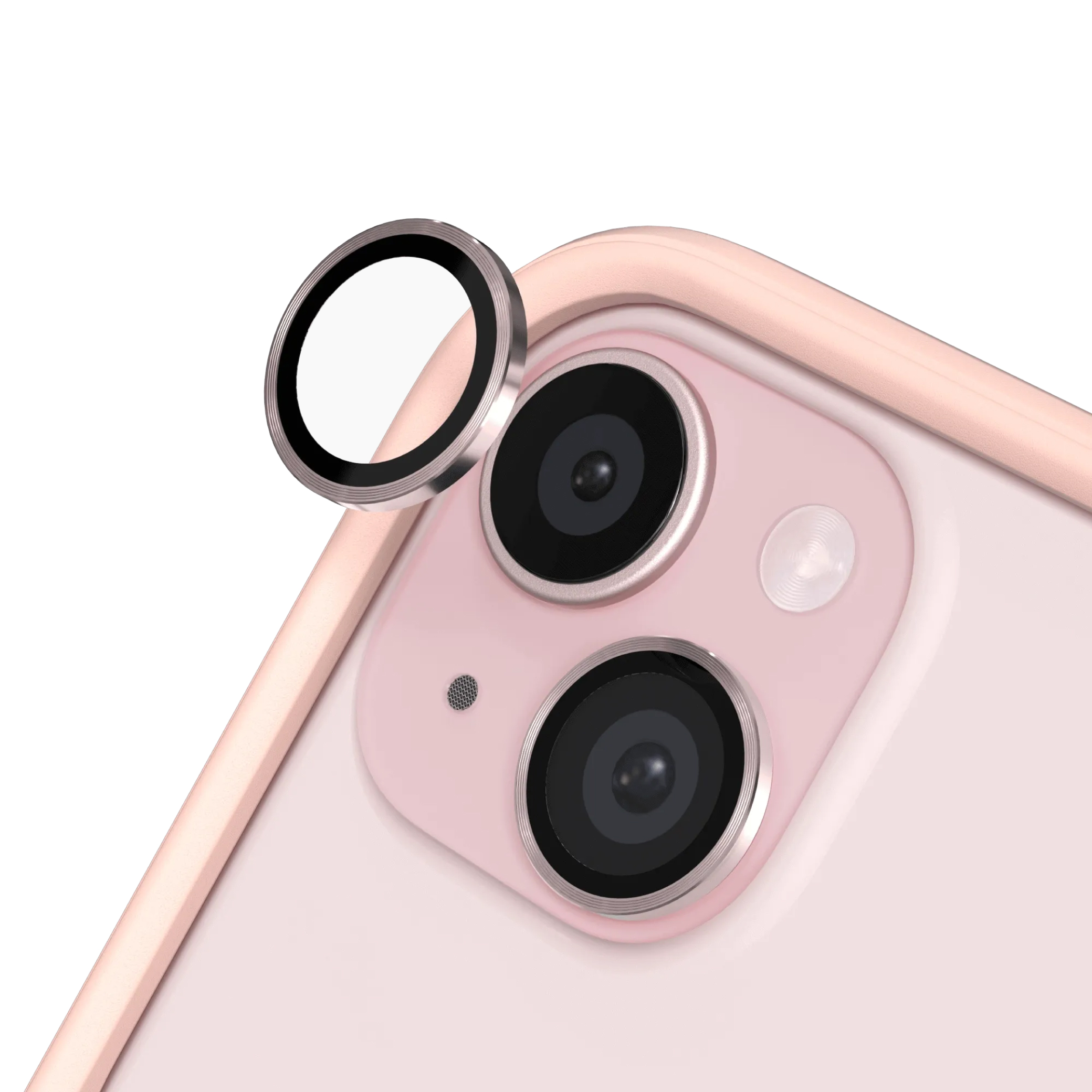 Protecție lentile cameră RHINOSHIELD pentru iPhone 15 / iPhone 15 Plus, roz