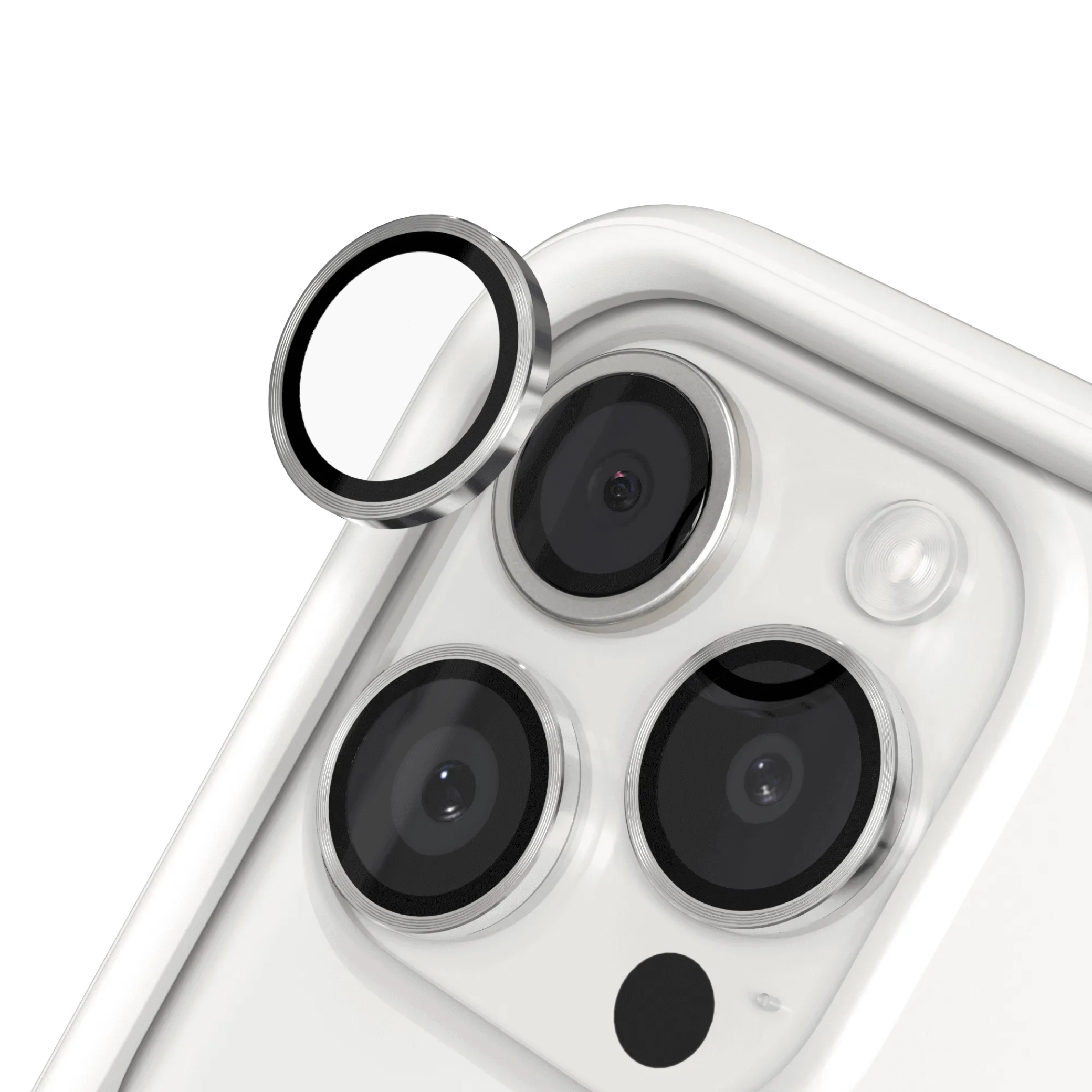 Protecție lentile cameră RHINOSHIELD pentru iPhone 15 Pro / iPhone 15 Pro Max, argintiu