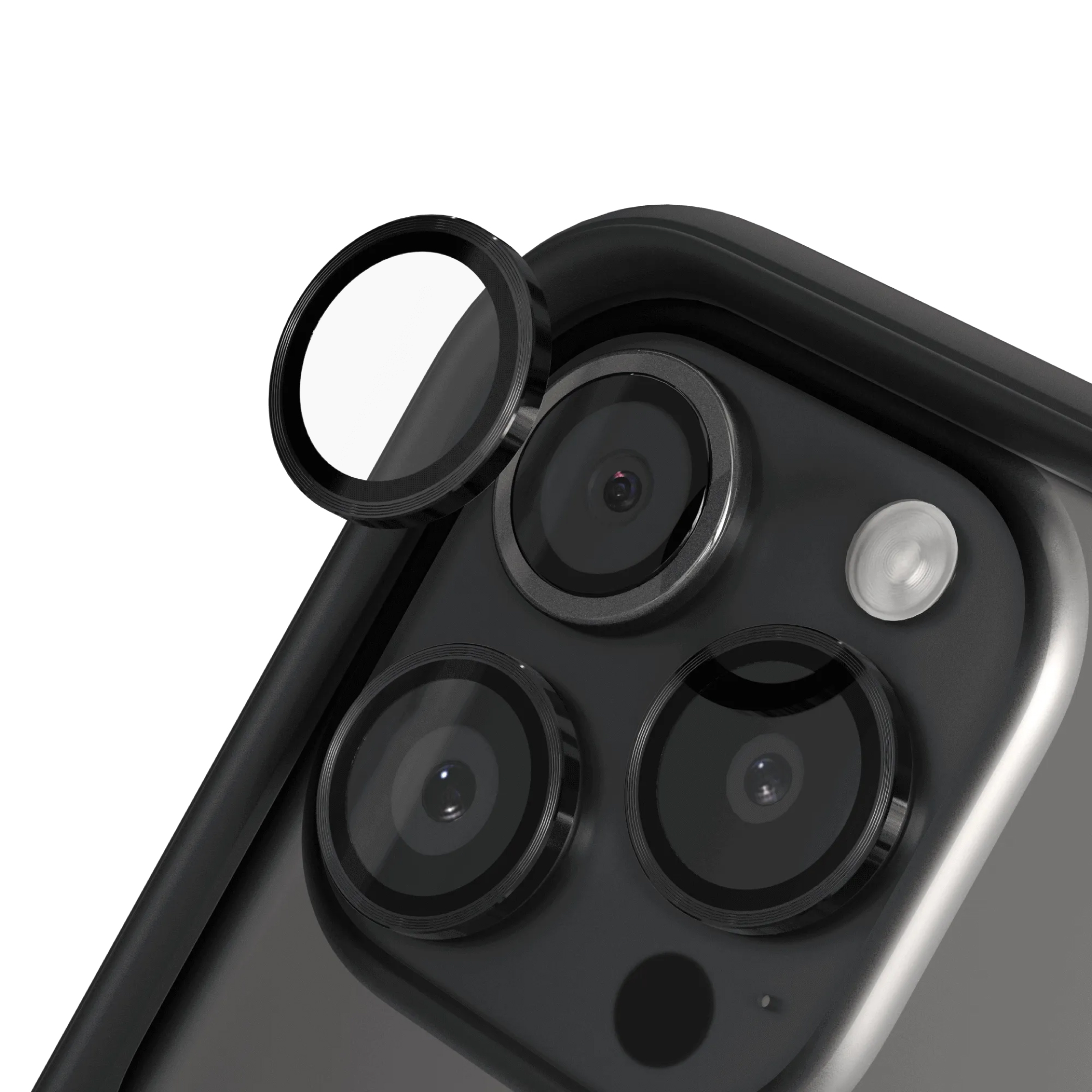 Protecție lentile cameră RHINOSHIELD pentru iPhone 15 Pro / iPhone 15 Pro Max, negru
